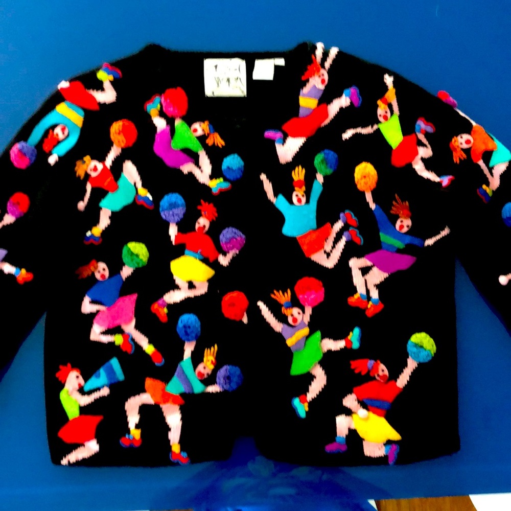 Michael Simon Cheerleader Cardigan M Fun Unique
